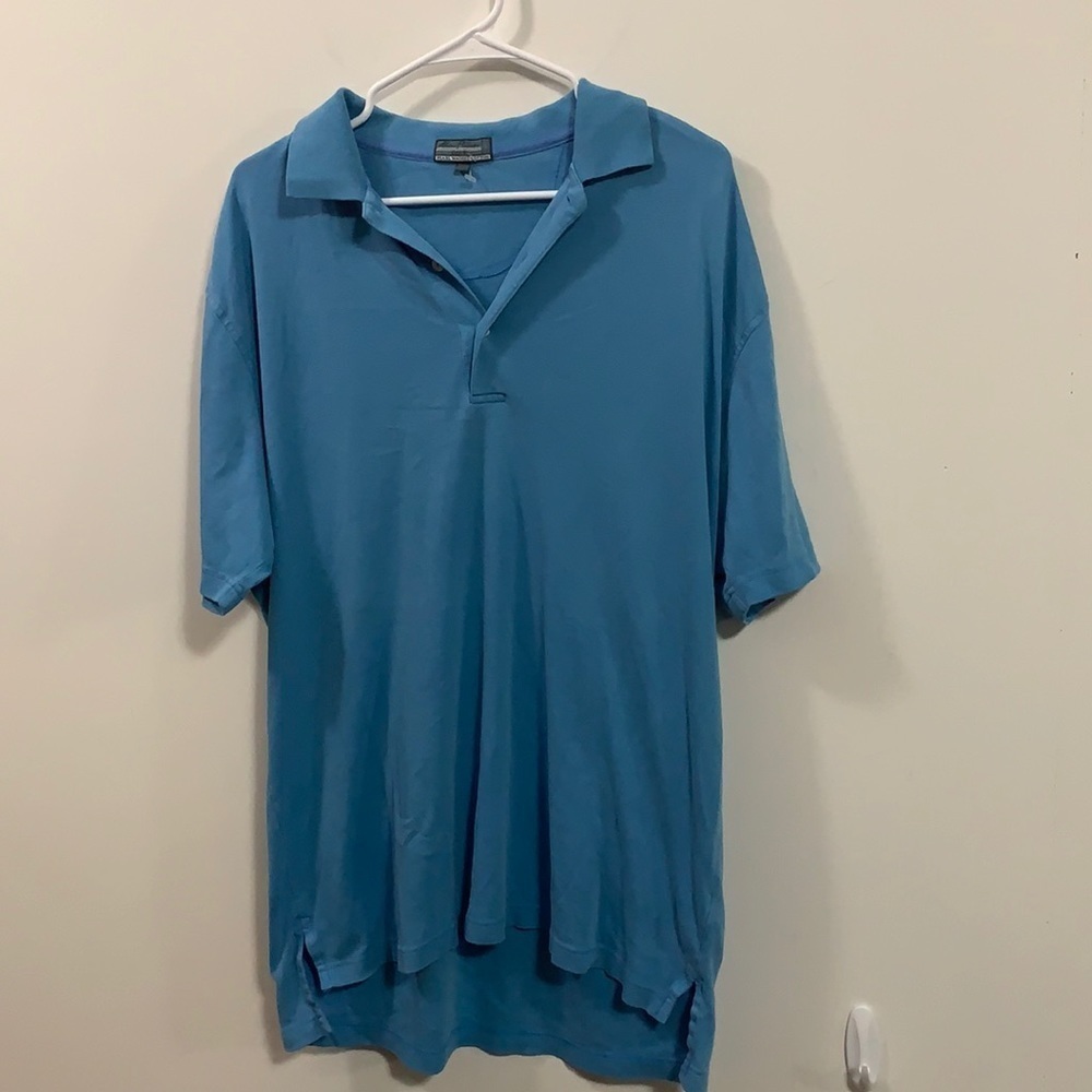 Men’s blue Alan Flusser Golf Polo shirt Sz Large
